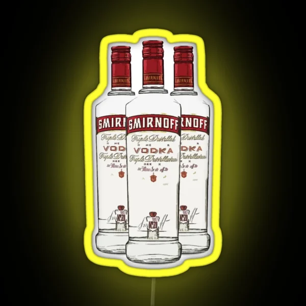 Smirnoff Vodka Alcohol Glass Bottle Gift RGB Neon Sign