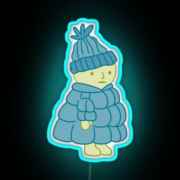 Smiski In A Puffer Jacket RGB Neon Sign