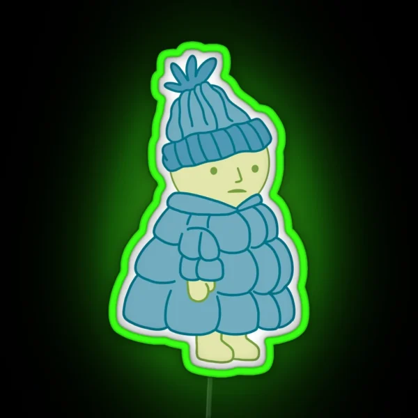 Smiski In A Puffer Jacket RGB Neon Sign