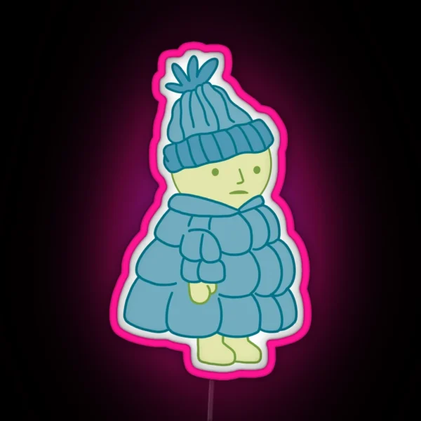 Smiski In A Puffer Jacket RGB Neon Sign