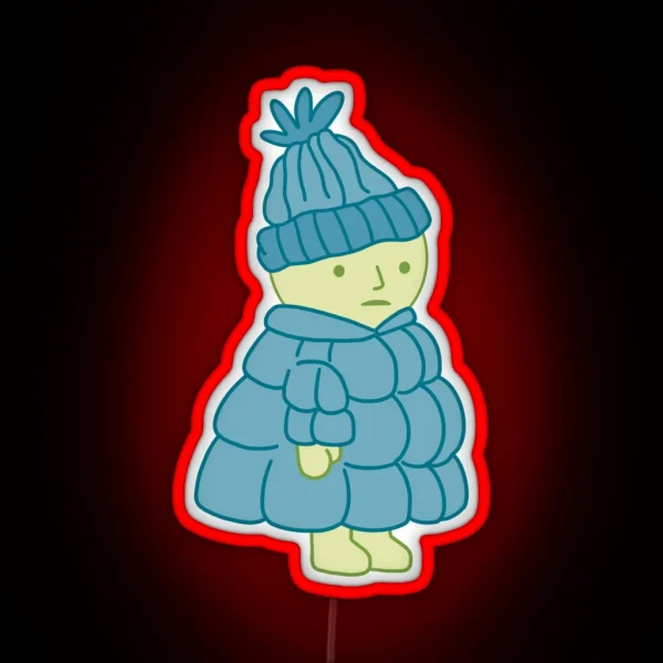 Smiski In A Puffer Jacket RGB Neon Sign