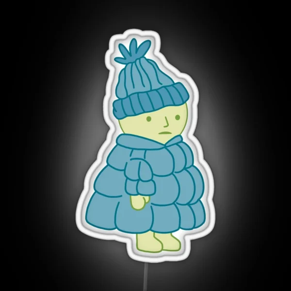 Smiski In A Puffer Jacket RGB Neon Sign