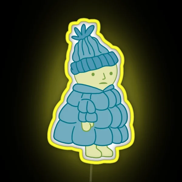 Smiski In A Puffer Jacket RGB Neon Sign