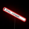 Electric smoke effect with vibrant RGB neon glowing signage