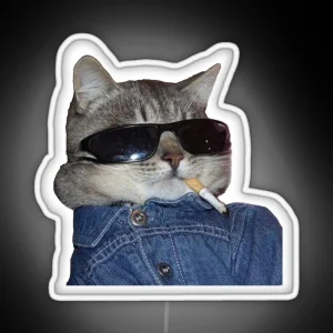 Smoking Cool Cat RGB Neon Sign