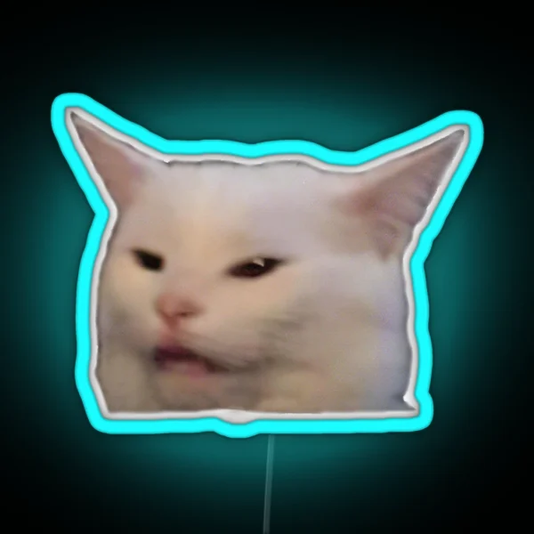 Smudge The Cat Meme RGB Neon Sign