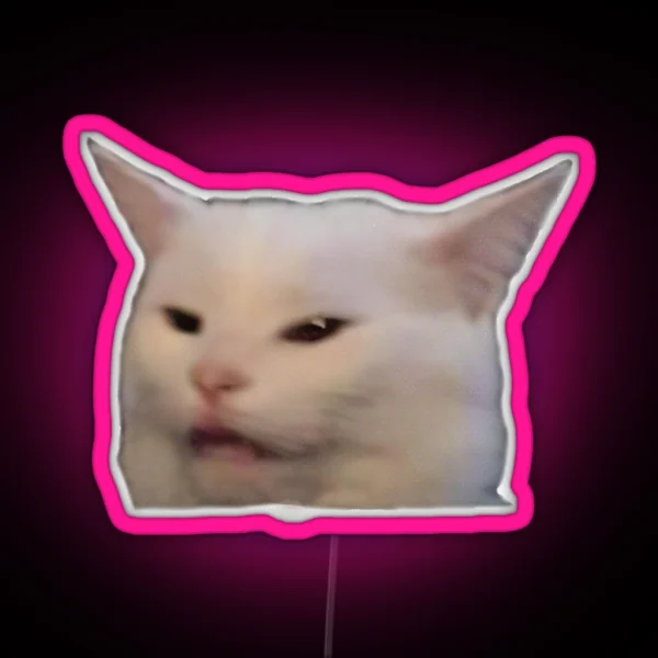 Smudge The Cat Meme RGB Neon Sign