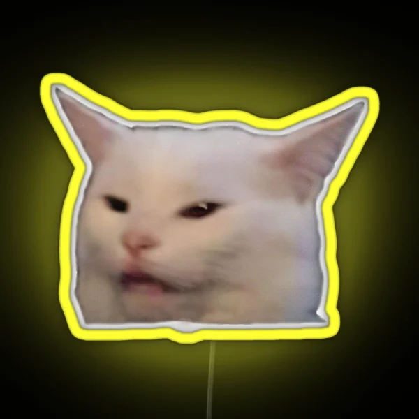 Smudge The Cat Meme RGB Neon Sign