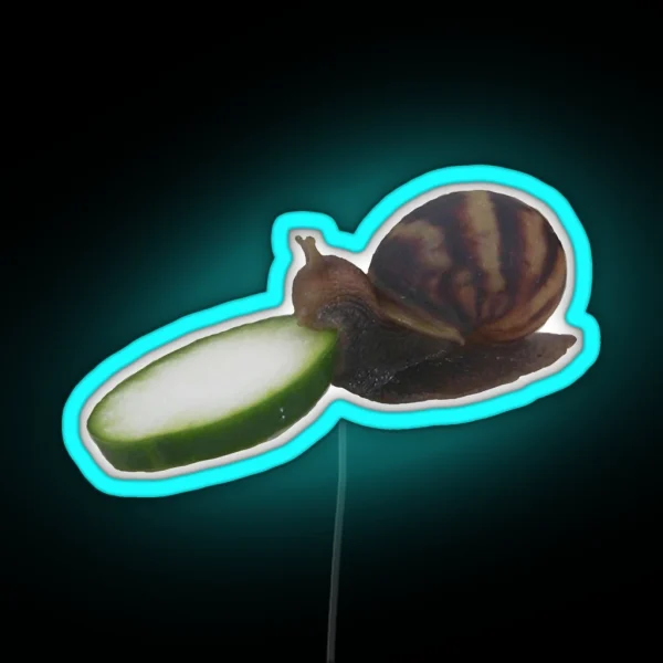Snail Eating Cucumber RGB Neon Sign