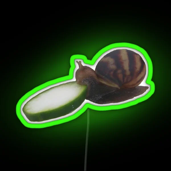 Snail Eating Cucumber RGB Neon Sign