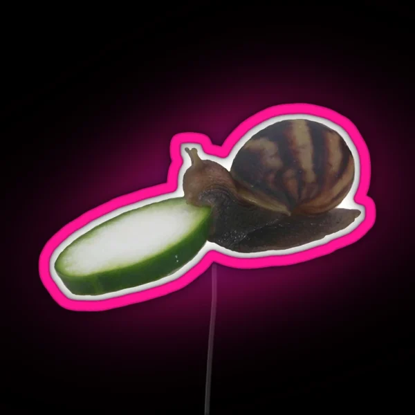 Snail Eating Cucumber RGB Neon Sign