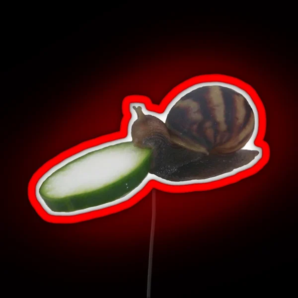 Snail Eating Cucumber RGB Neon Sign