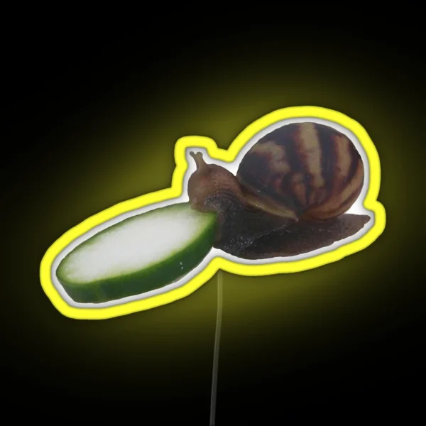 Snail Eating Cucumber RGB Neon Sign