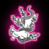 Vibrant RGB LED neon art wall decoration snake crusher sign