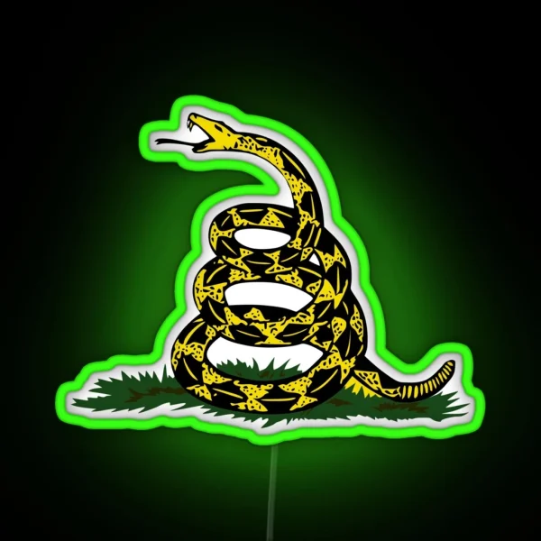 Snake Dont Tread On Me RGB Neon Sign