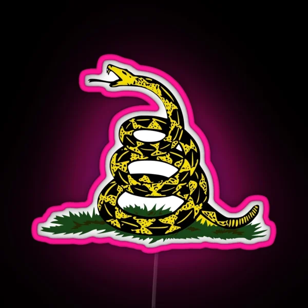 Snake Dont Tread On Me RGB Neon Sign