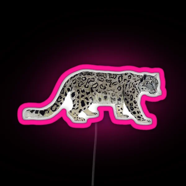 SNOW LEOPARD Panthera Uncia RGB Neon Sign