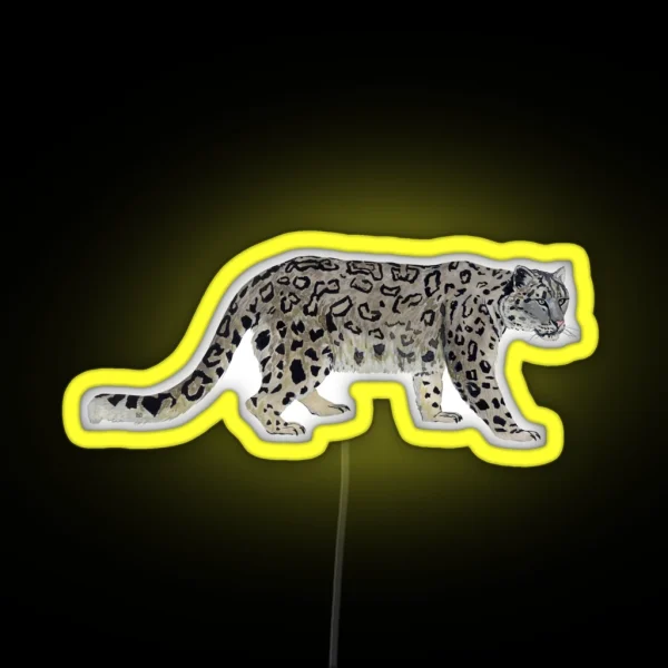 SNOW LEOPARD Panthera Uncia RGB Neon Sign