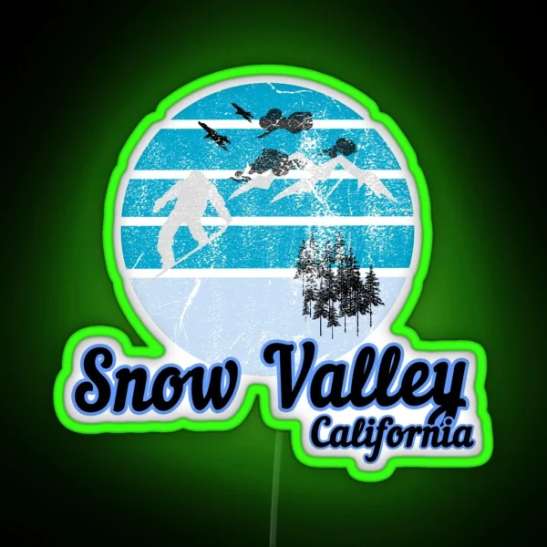 Snow Valley California Usa Winter Ski Resort RGB Neon Sign