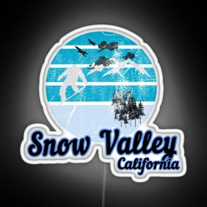 Snow Valley California Usa Winter Ski Resort RGB Neon Sign