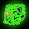 Unique Neon Sign Featuring A Colorful Snowboarding Cat Design