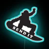 Boldly Send It with Vibrant Colorful Snowboarding Themed Neon Sign
