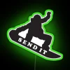 Neon Snowboard Send It Sign for Extreme Sports Enthusiasts Wall Decor