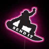 Vibrant RGB LED send it icon neon light display