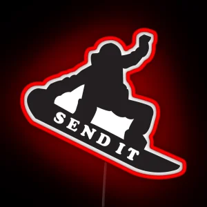 Snowboard Send It Icon RGB Neon Sign