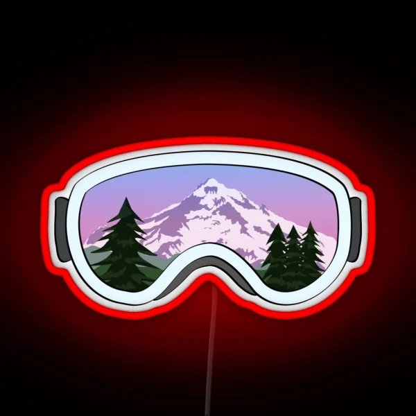 Snowboard Ski Goggles Mt Hood RGB Neon Sign