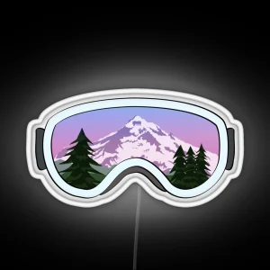 Snowboard Ski Goggles Mt Hood RGB Neon Sign