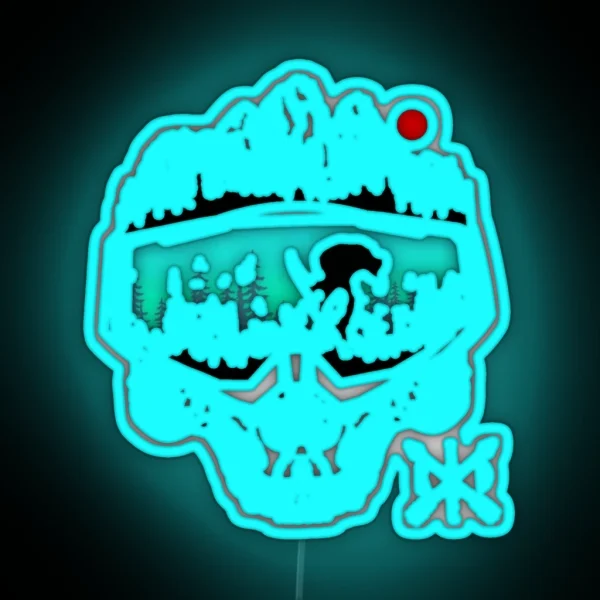 Snowboard Skull RGB Neon Sign