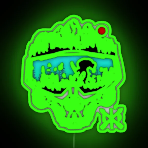 Snowboard Skull RGB Neon Sign