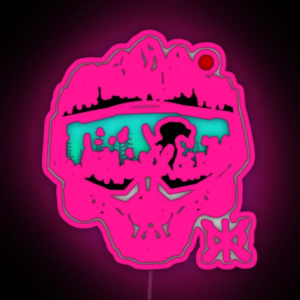 Snowboard Skull RGB Neon Sign