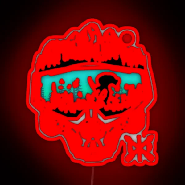 Snowboard Skull RGB Neon Sign