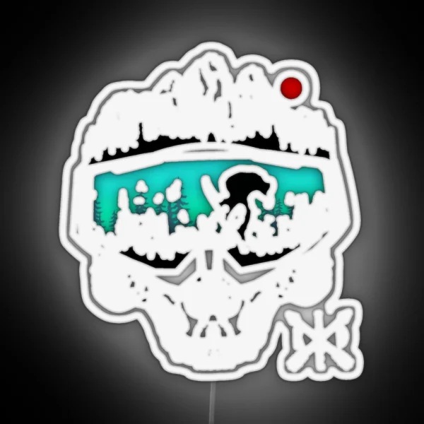 Snowboard Skull RGB Neon Sign