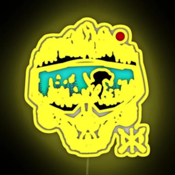Snowboard Skull RGB Neon Sign