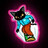 Vibrant snowboarding themed neon RGB LED wall art decoration.