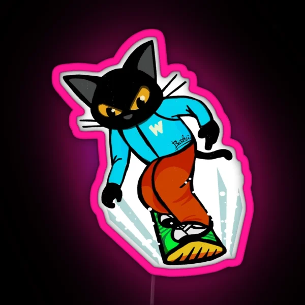 Snowboarding RGB Neon Sign