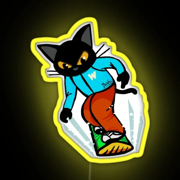 Snowboarding RGB Neon Sign