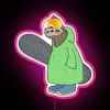 Colorful snowboarding sloth lights up your space with vibrant vibes.