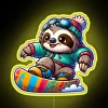 Unique Color Changing RGB LED Sloth Snowboarder Neon Light Sign