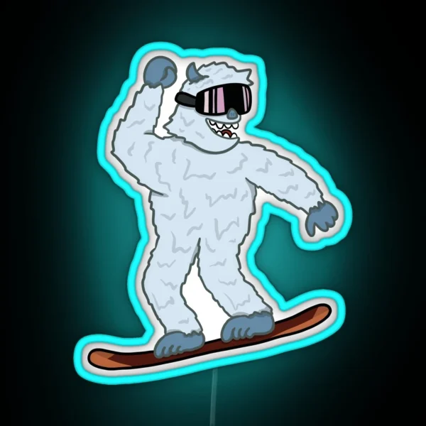 Snowboarding Yeti 1 RGB Neon Sign