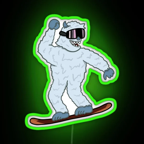 Snowboarding Yeti 1 RGB Neon Sign