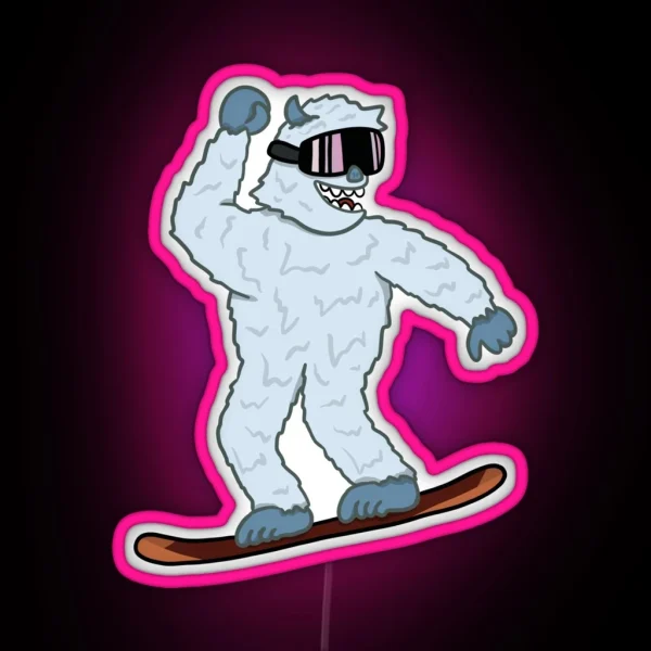 Snowboarding Yeti 1 RGB Neon Sign