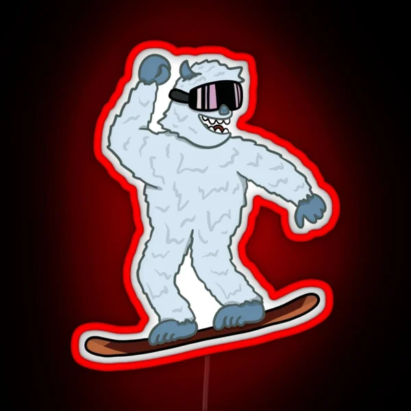 Snowboarding Yeti 1 RGB Neon Sign