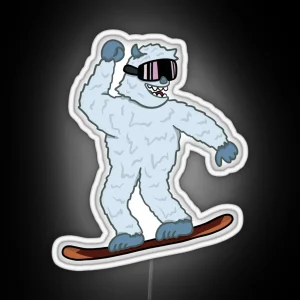 Snowboarding Yeti 1 RGB Neon Sign