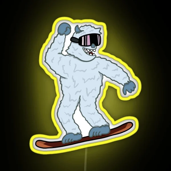 Snowboarding Yeti 1 RGB Neon Sign