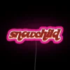Vibrant Color-Changing RGB Neon Sign with Snowchild Personalized Design Nameplate