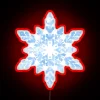 Delicate snowflake design in vibrant RGB LED illuminated wall decoration.